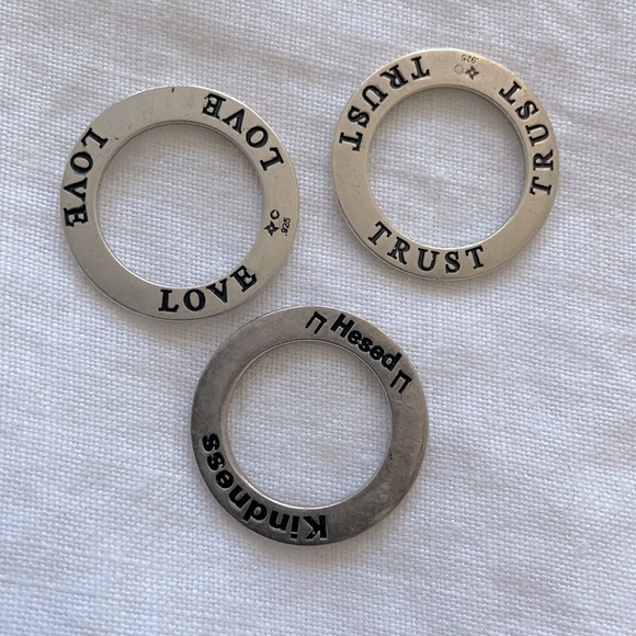 None Jewelry - Affirmation washer pendants  kindness love trust